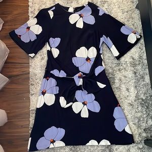 Ann Taylor Floral Dress, Size 10, short sleeve with tie front